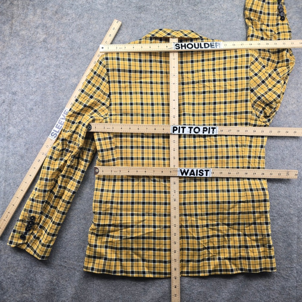 Twisted Tailor Austen Suit Mens 44R Mustard Yellow Plaid Excellent Slim Fit 2pc - Picture 12 of 16